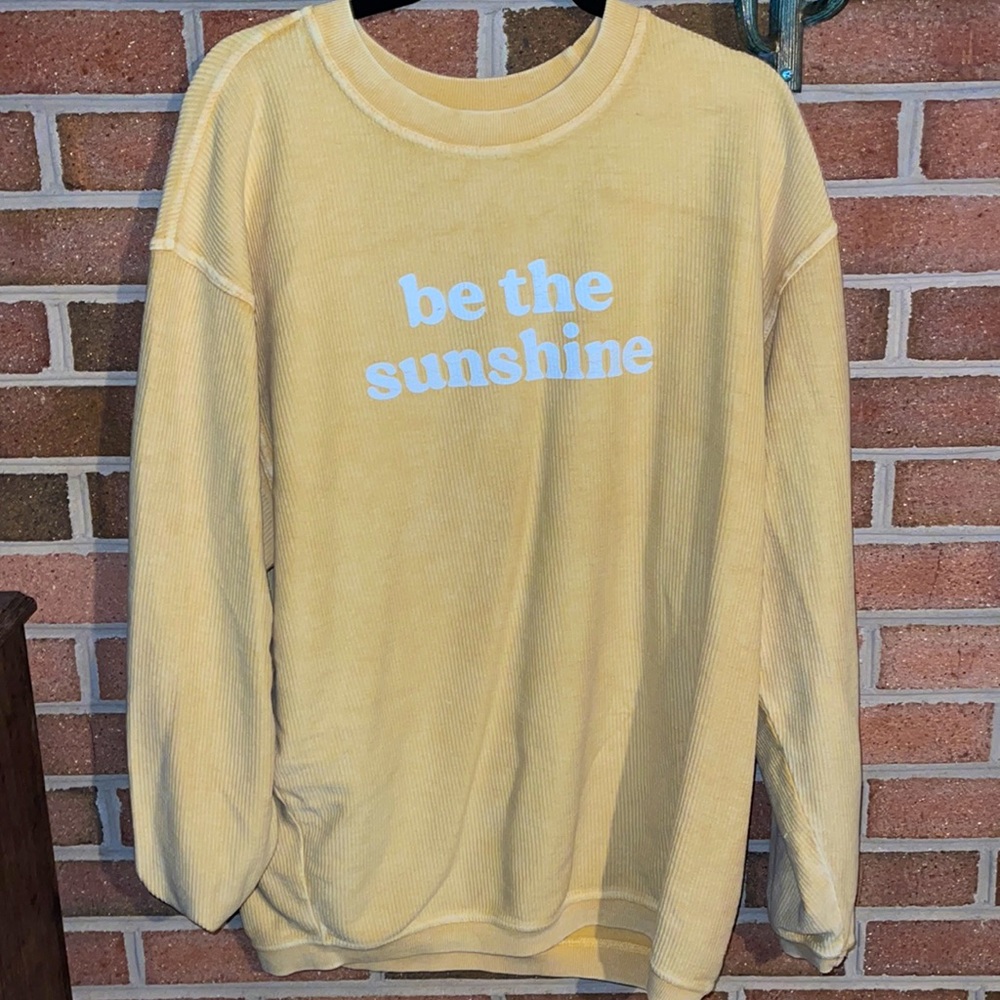 Pink Lily Be The Sunshine corded pullover